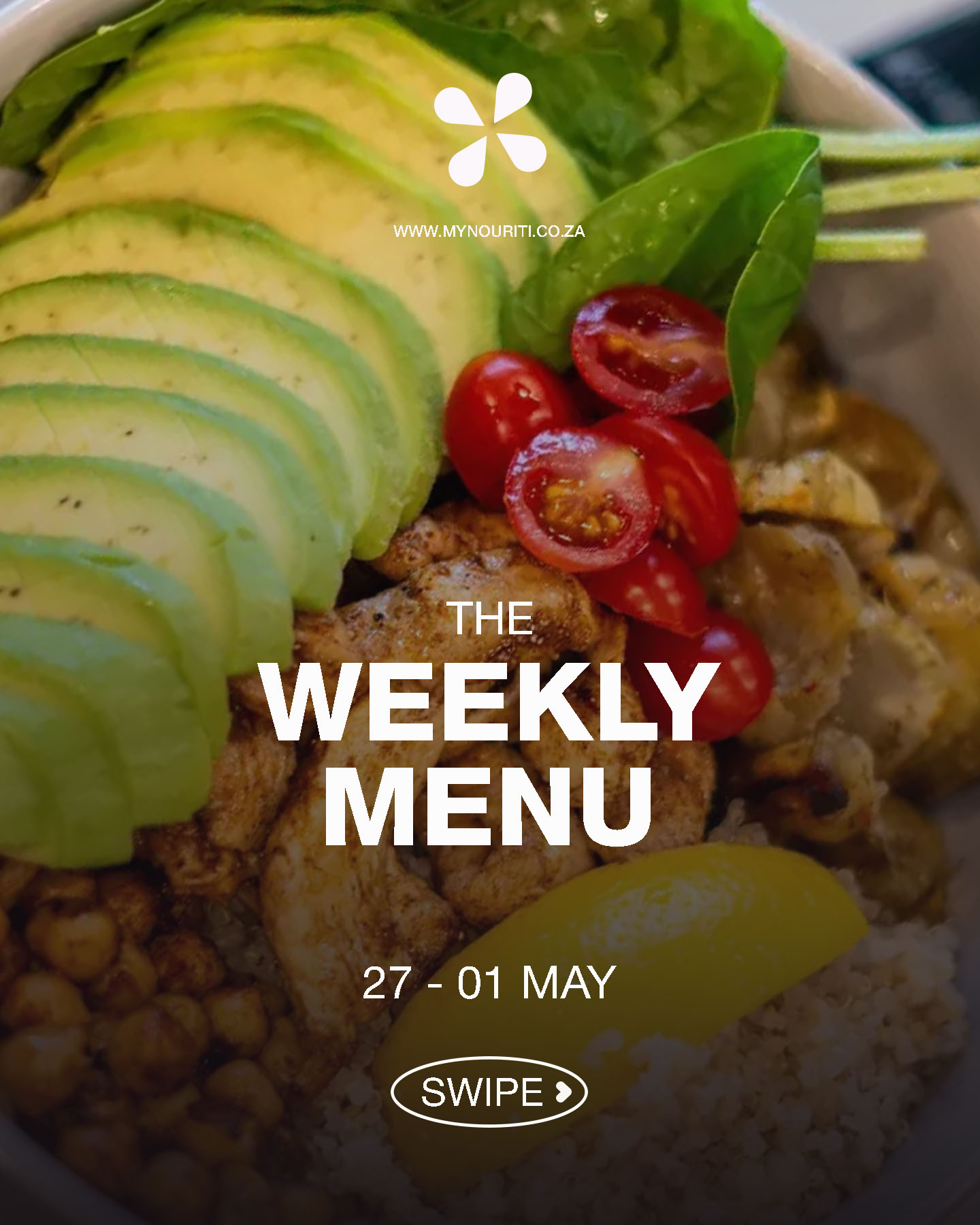 Weekly menu cover poster for 27 April -  1 May